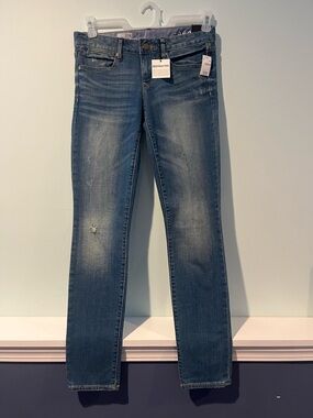 GAP 1969 Women's Medium Wash Distressed Always Low Rise Skinny Jeans, Size 27/4